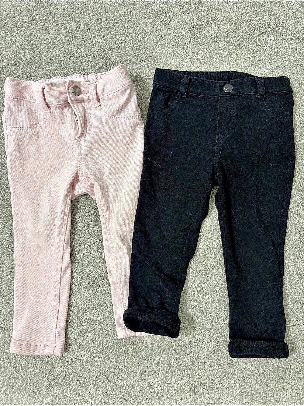 Girls' Pink & Black Jeans